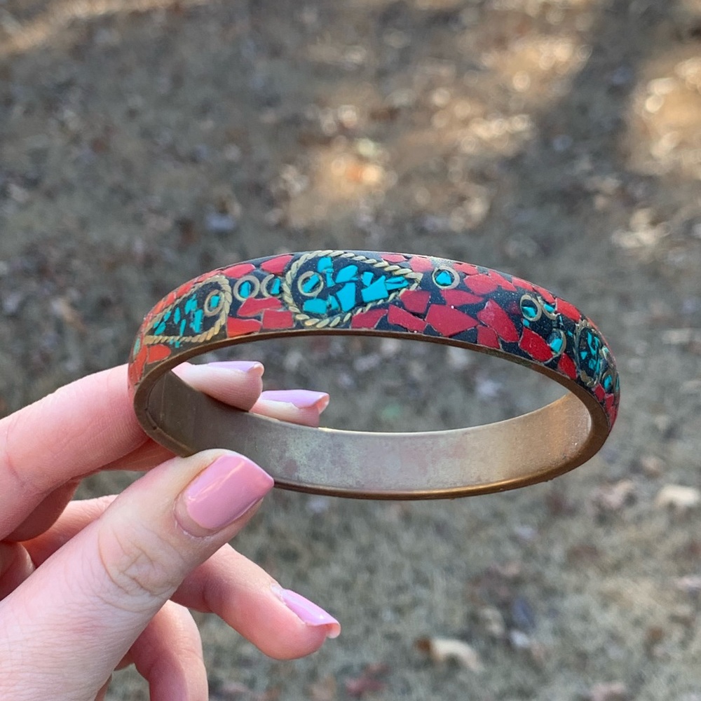 Mosaic Stone Bangle - Picture 2 of 10